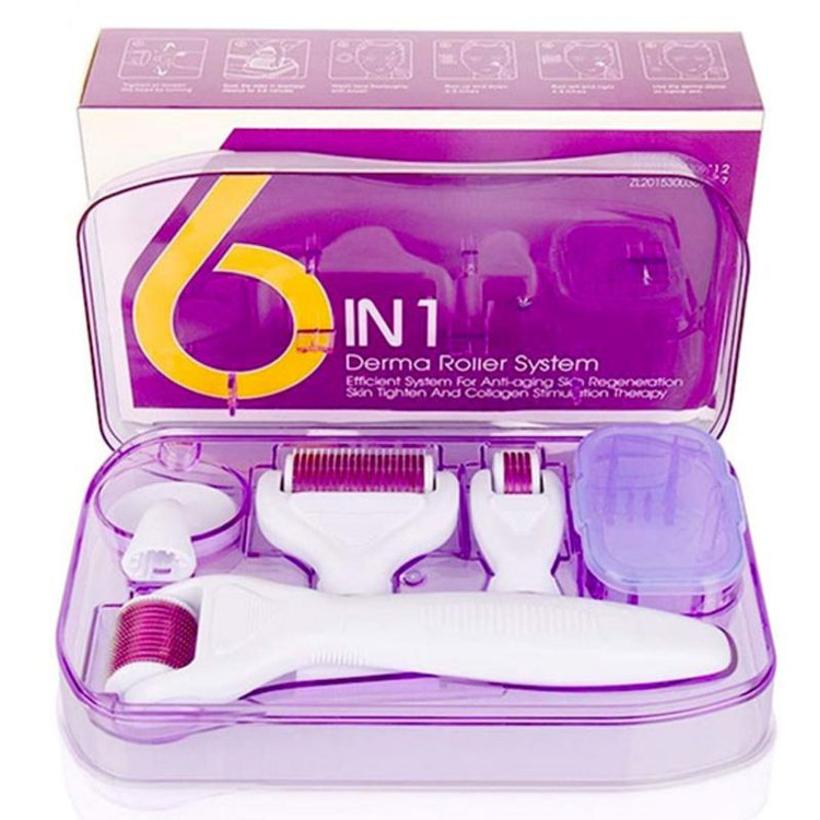 درمارولر تیتانیومی میکرونیدلینگ خانگی 6 کاره Derma Roller 6 in 1
