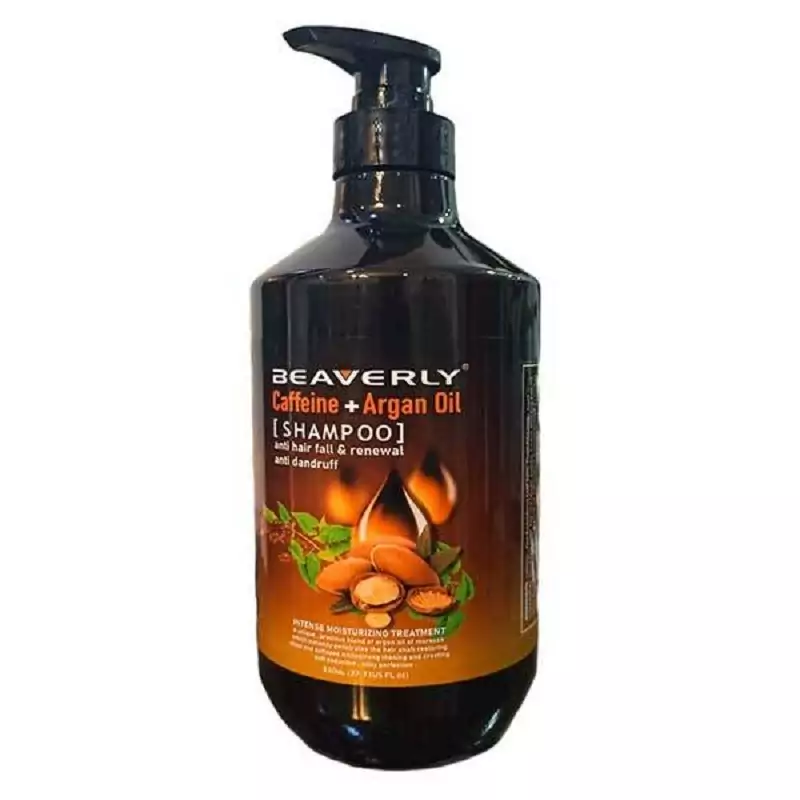 شامپو ضد ریزش مو روغن آرگان و کافئین برند بیورلی BEAVERLY