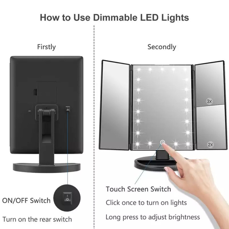 آیینه ارایش چراغ led دار